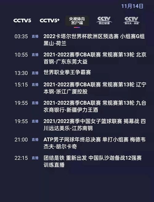 今晚辽宁体育频道节目表